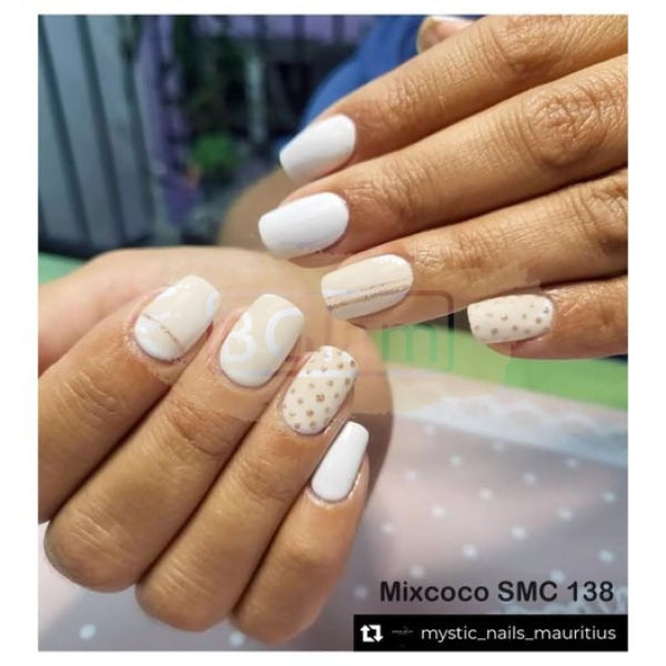 Mixcoco Soak-Off Gel Polish 15Ml - Cream Grey 216 (Smc 138 White) Nail