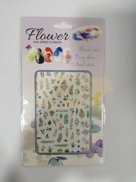 Nail Dried Flower Stickers Xf3350 Art